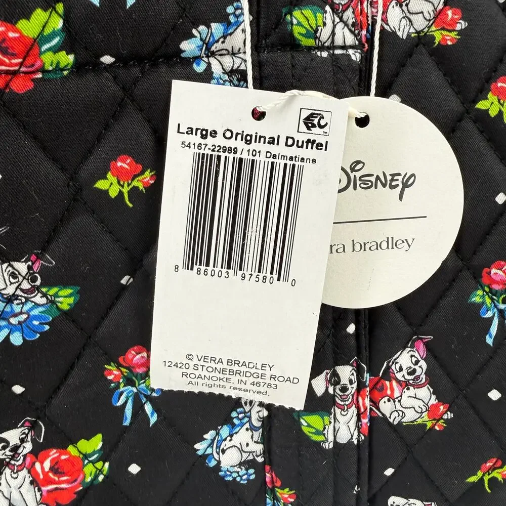 Vera Bradley Disney Large Original Duffel Bag 101 Dalmations Quilted Cotton